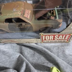 Vintage Ford Mustang Die-Cast Model - Rustic Green and Brown